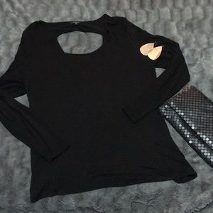 Plus Size Long Sleeve, Open back Top